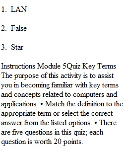 Module 5 Quiz 1